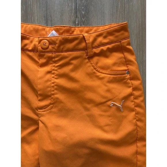 Puma‎ RICKIE FOWLER Orange Boys Golf Pants Size Large - Picture 2 of 8